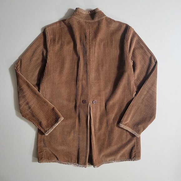 J.Jill Brown Velvet Trim Corduroy Long Blazer Jacket - Picture 13 of 15